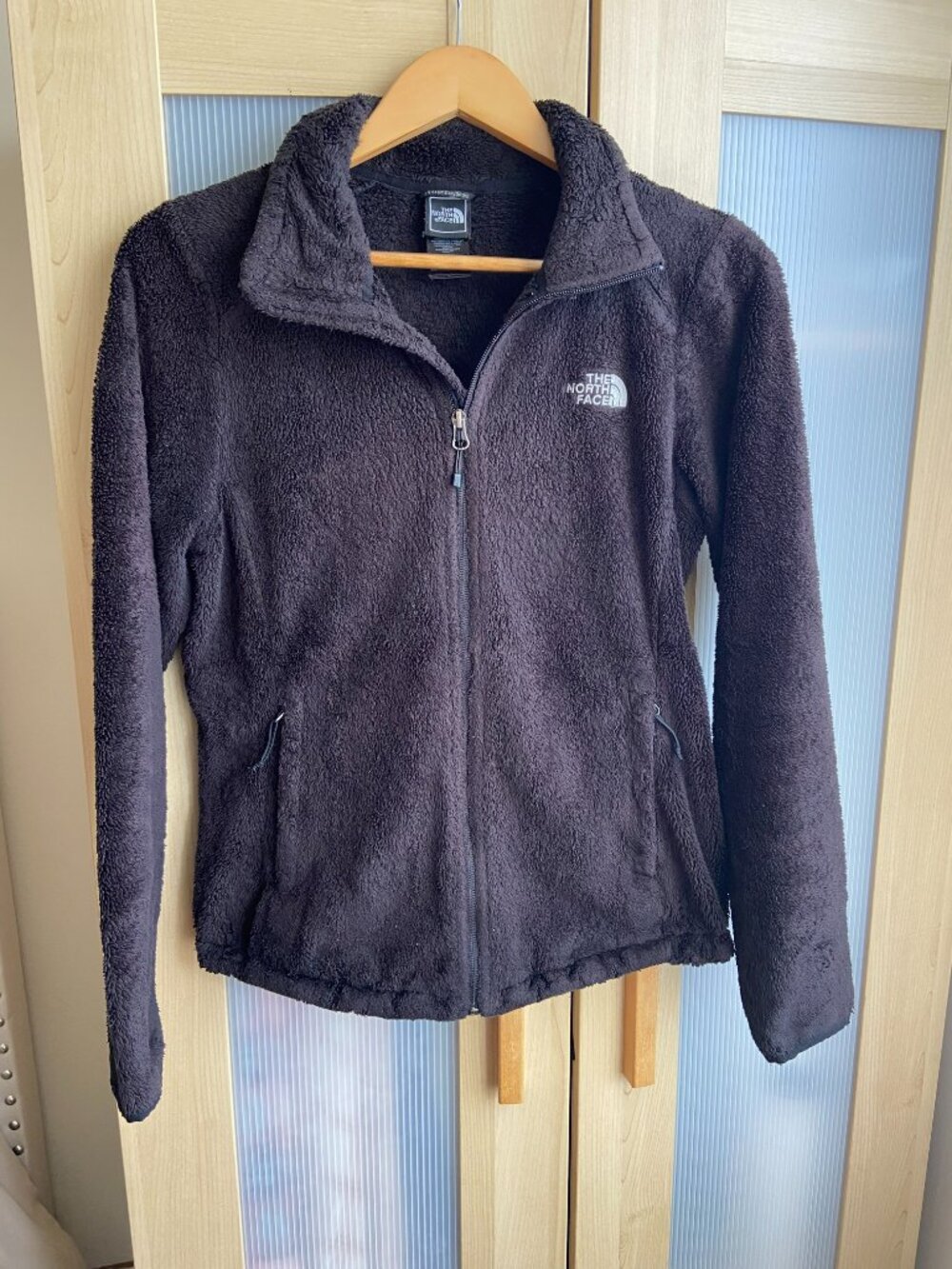 The North Face Black Fleece Jacket Long‎ Sleeve Pockets Full-Zip Sherpa Size M